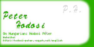 peter hodosi business card